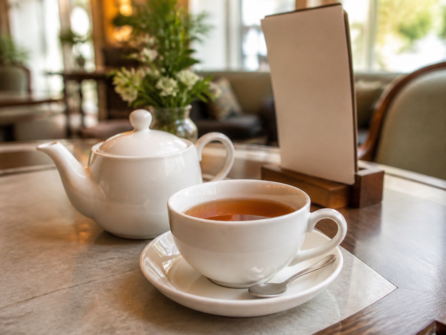 ホテルラウンジで提供される紅茶